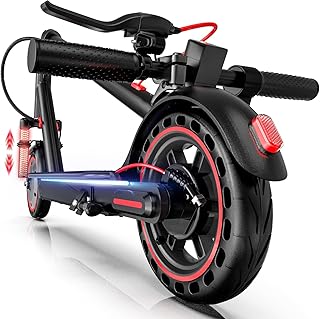 Electric Scooter for Adults, Up to 18/19Mph & 21/23Miles, Built in Side/Turn Light, Folding E-Scooter with Front/Dual Suspension, 8.5/10" Honeycomb Solid Tires