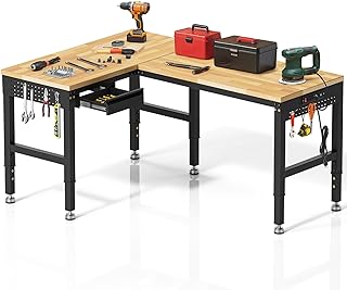 Adjustable Heavy-Duty L-Shaped Bench