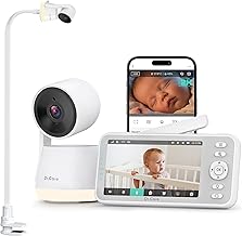 Dr.Care LumiView Smart WiFi Baby Monitor with Clip Mount - 5" 1080P FHD & 2K Camera App Control, Privacy Mode, 5000mAh Removable Battery, Cry & Motion Alerts, HD Night Vision, RGB Night Light