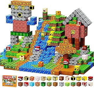 150 PCS Magnetic Blocks, 2X Magnetic Force, 0.8in, Magnetic Building Blocks Cubes for Kids, Magnet Toys for Boys or Girls Age 3+, Stacking Magnets, STEM Toys Christmas Birthday Gifts