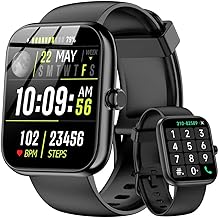 Smart Watch with Alexa Built-in, 1.83" HD Touchscreen & Fitness Tracker with Message Call Function, 120+ Sport Modes, IP68 Waterproof, 24/7 Heart Rate/Sleep Monitor, for Android iPhone (Black)