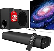 Upgraded Sound Bar for TV with 5.9inch Big Powerful Subwoofer, Deep Bass, Bluetooth 5.4, ARC/Optical/AUX/Bluetooth Connect, Surround Sound System for PC/Gaming/Projectors/Gift