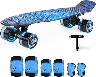 KMX Skateboard 22 and 27 Inch, Classic Cruiser Skateboard for Boys, Girls, Kids, Students, Adults, Teens, Mini Cruiser Board for Beginners and Advanced Skaters.