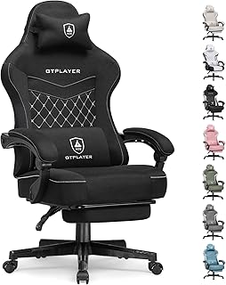 GTPLAYER Gaming Chair, Fabric Computer Office Chair with Pocket Spring Cushion, Ergonomic Office and Gaming, Video Gaming Chair with Linkage Armrests, High Back Desk Chair with Adjustable Recliner
