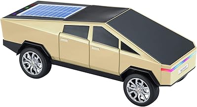 WS-699 Solar Bluetooth Replica Speaker &ndash; Future Pickup Truck Design, HD Sound, TWS Stereo Pairing, FM Radio, LED Party Light, USB/TF Playback, Hands-Free Mic, Type-C Charging, Portable Gift (Gold)