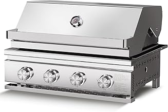 Premium Built In 4 Burner Propane Gas Grill, ALL-Thickened 304 Stainless Steel, 32,000 BTU with 516sq.in. Cooking Space, Baking Tray & Grates,for Patio Backyard Parties Barbecue