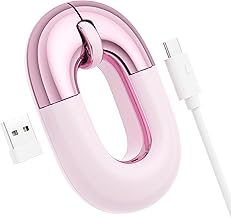 Travel Mouse Dual Mode Wireless Charging Mouse,Macaron Color Scheme Sweet Donut Bluetooth Computer Mice,Silent and Lightweight,1200 DPI Optical Tracking,Compatible with PC,Mac,Laptop?Carmine pink?