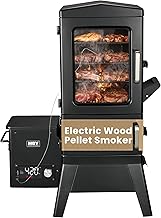 Vertical Electric Pellet Smoker with Cover & Meat Probe, 4-Rack Digital BBQ Smoker Grill, 616 Sq.in Cooking Space, LED Temperature Control for Outdoor Cooking, Smoke Ribs, Brisket, Chicken & Sausage