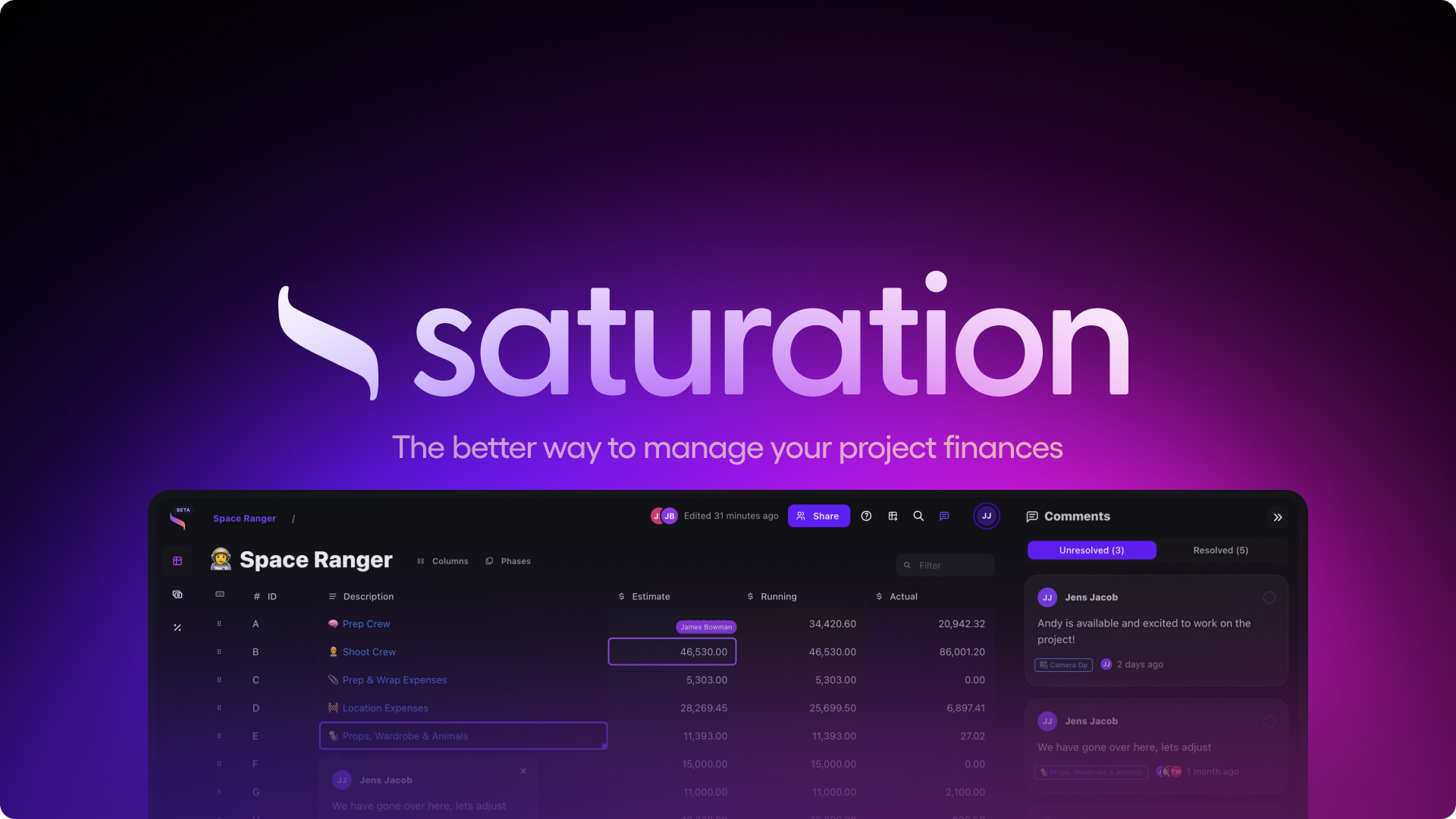 Saturation.io: Film Budgeting & Expense Management for ...