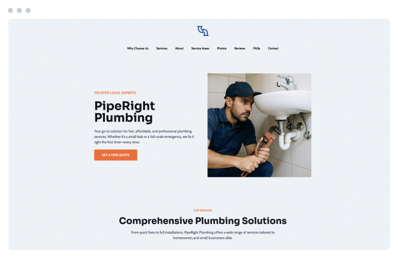 Siimple Plumber Website Builder