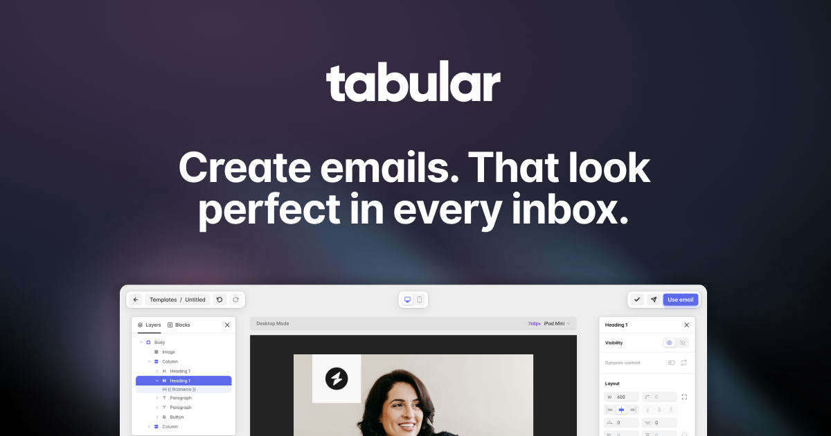 Tabular Email Template Builder