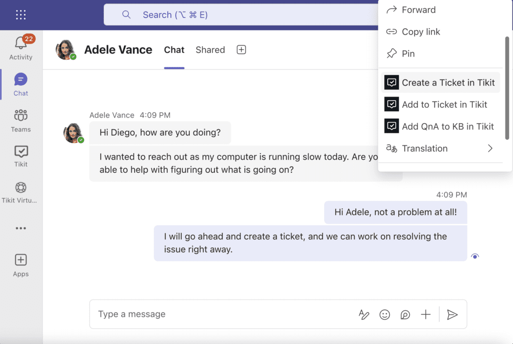 Tikit | Microsoft Teams Ticketing System