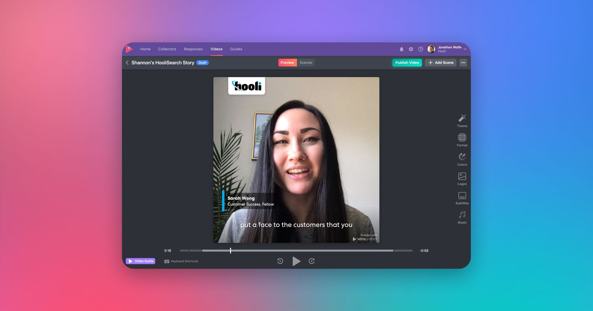 VocalVideo Social Proof Editor