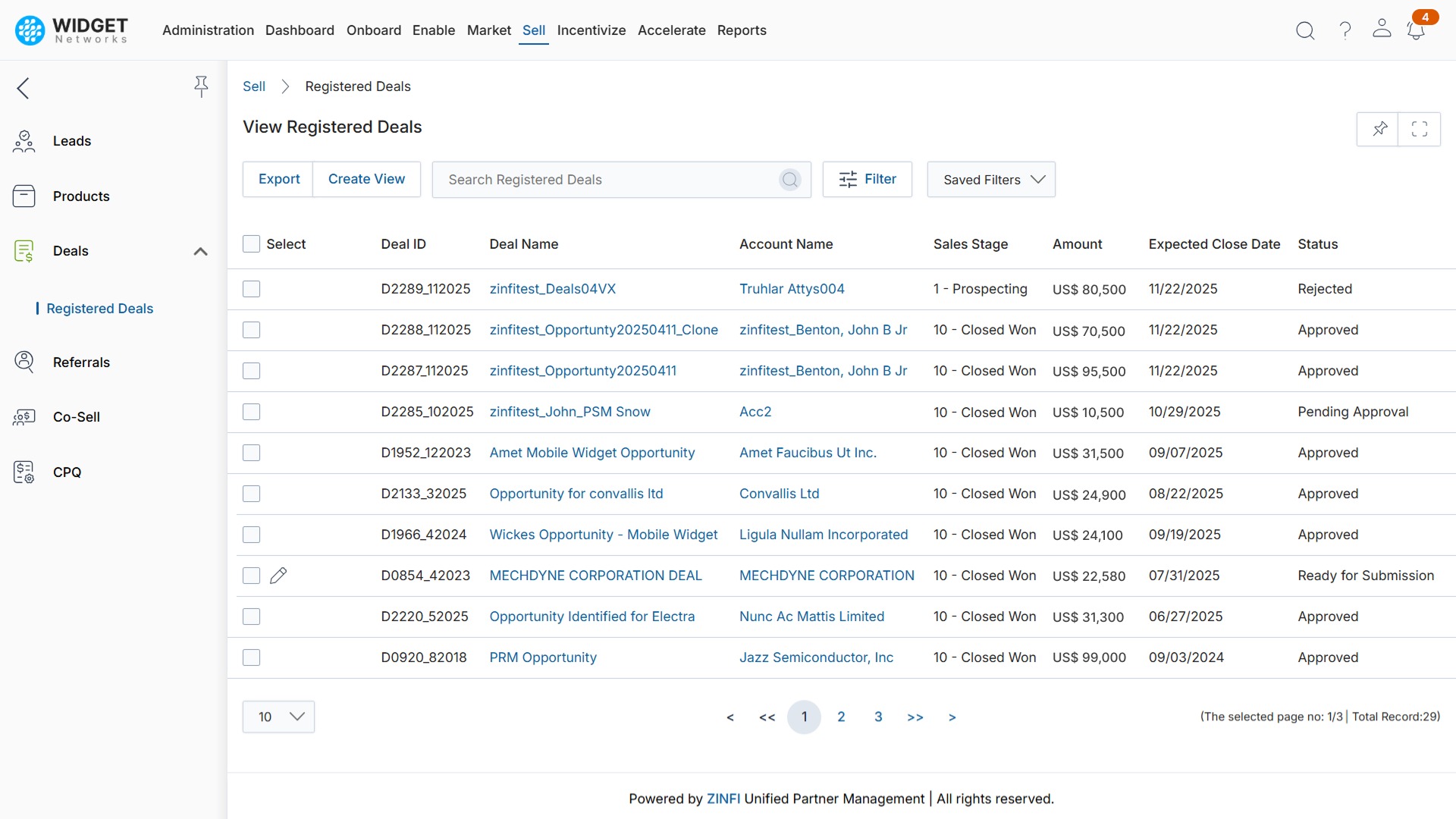 ZINFI Deal Registration Management
